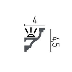 KH905 da 2 metri - Cornici velette per led a soffitto e parete, per illuminazione indiretta con le strisce led
